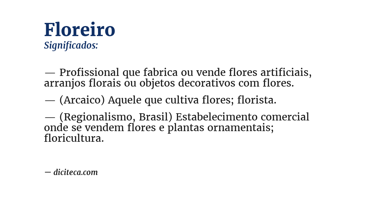 Significado de floreiro
