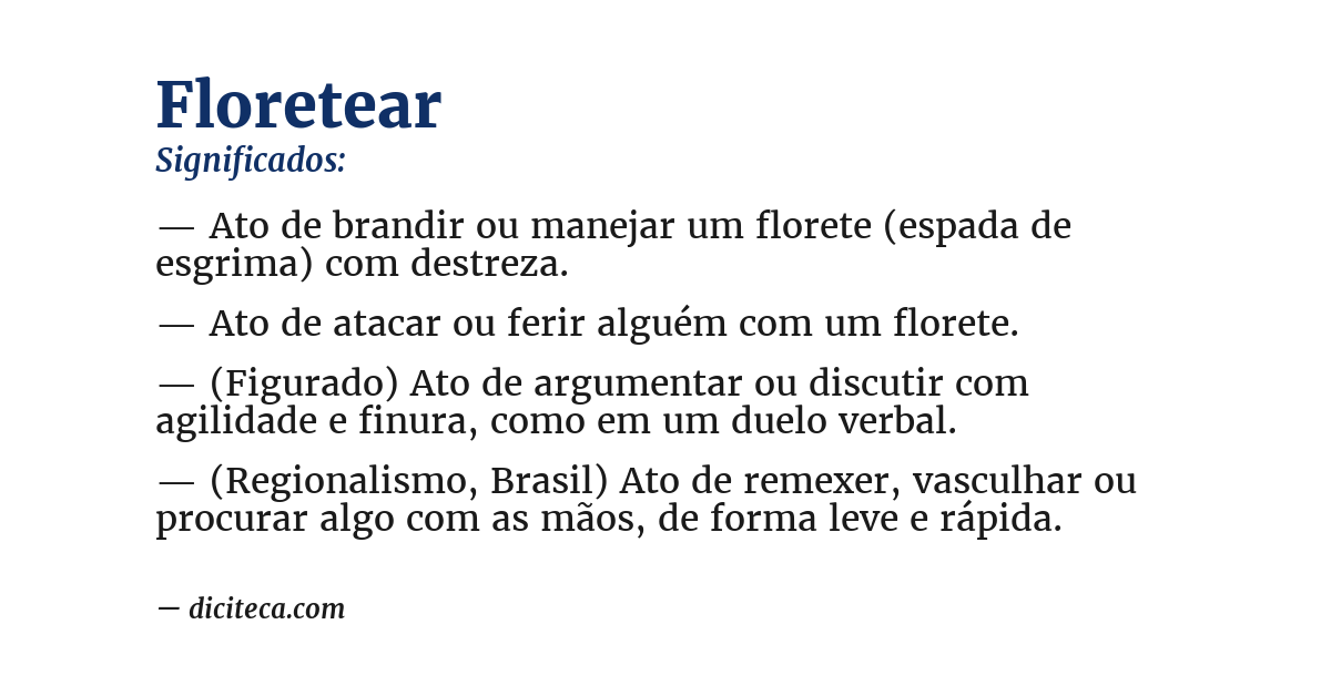 Significado de floretear