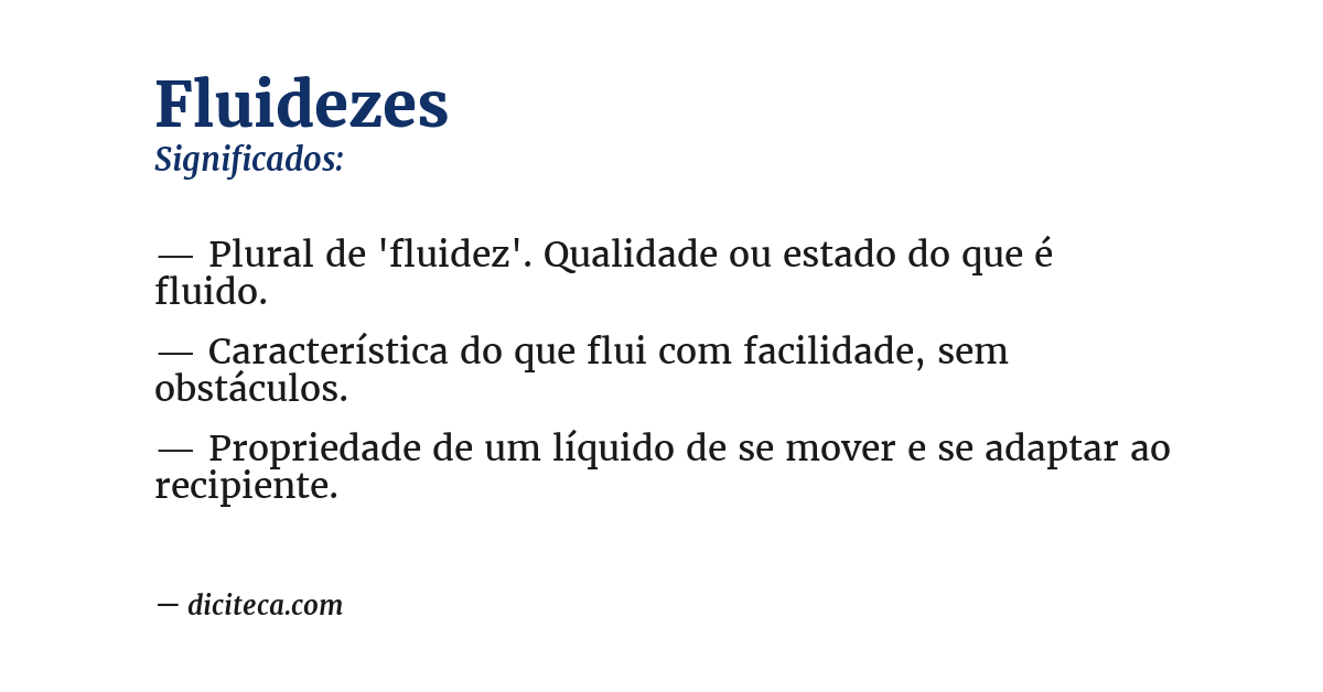 Significado de fluidezes