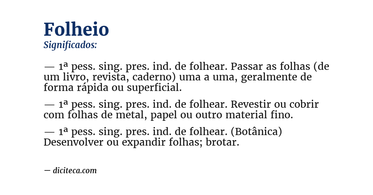 Significado de folheio