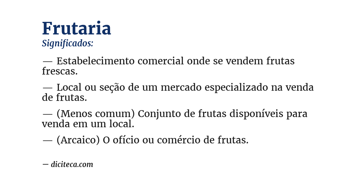 Significado de frutaria