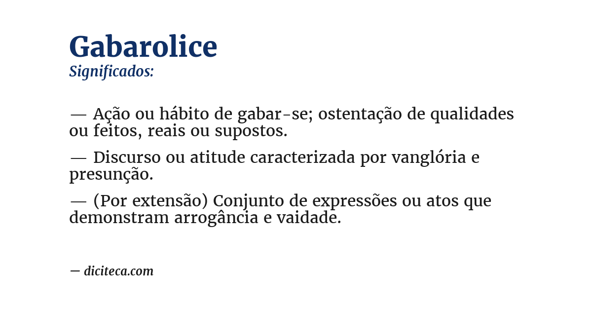 Significado de gabarolice