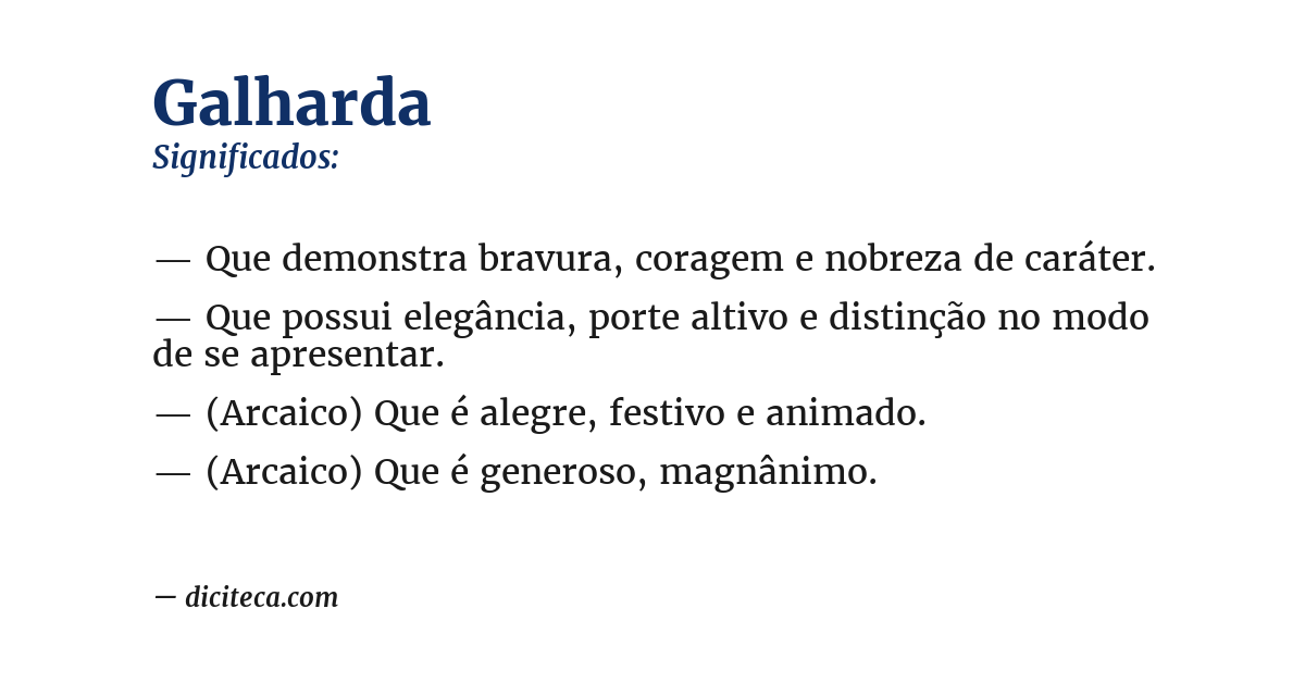 Significado de galharda