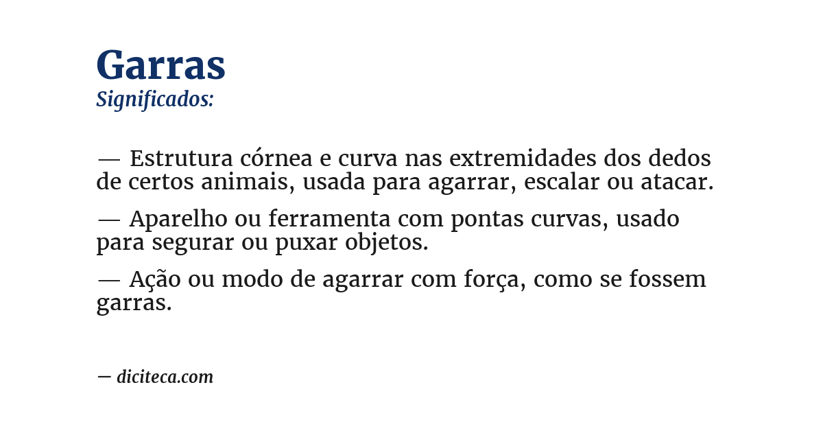 Significado de garras