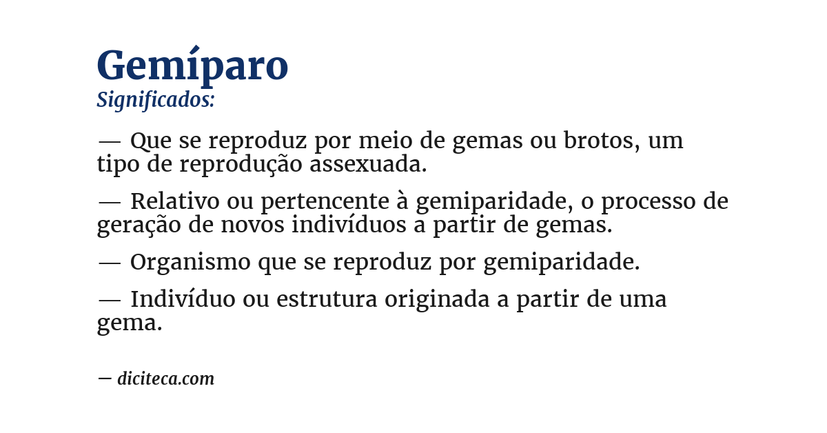 Significado de gemíparo