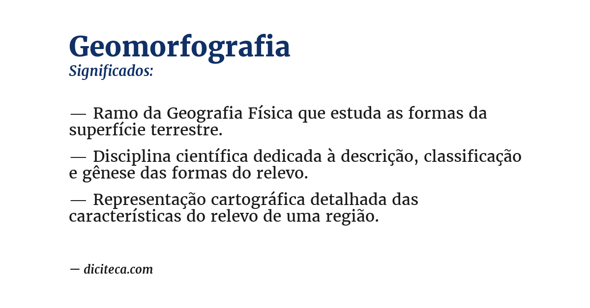 Significado de geomorfografia