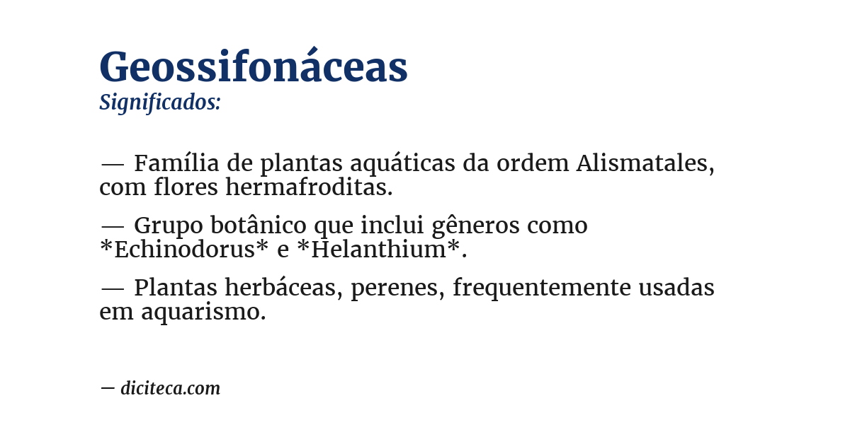 Significado de geossifonáceas