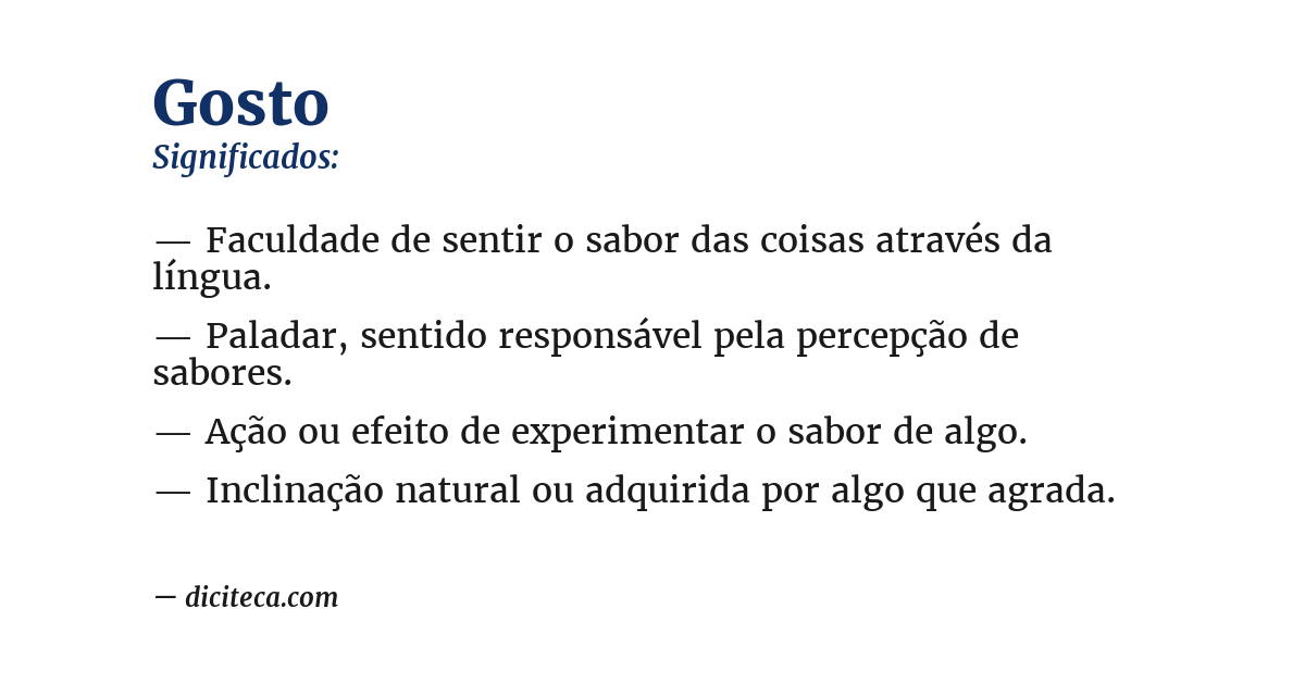 Significado de gosto