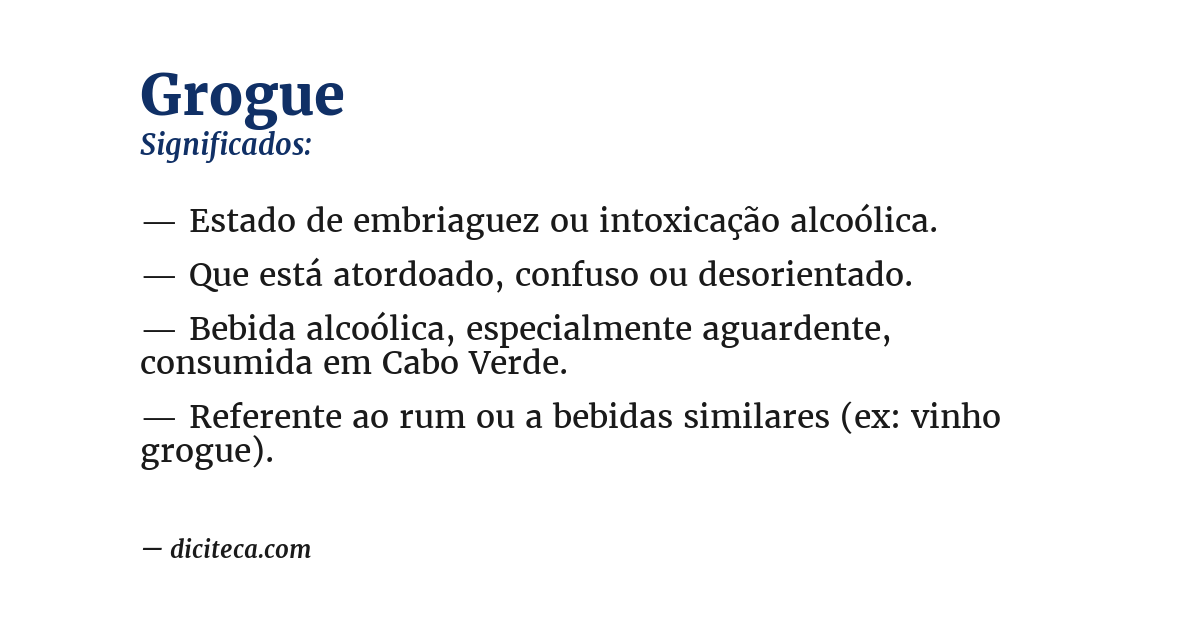 Significado de grogue