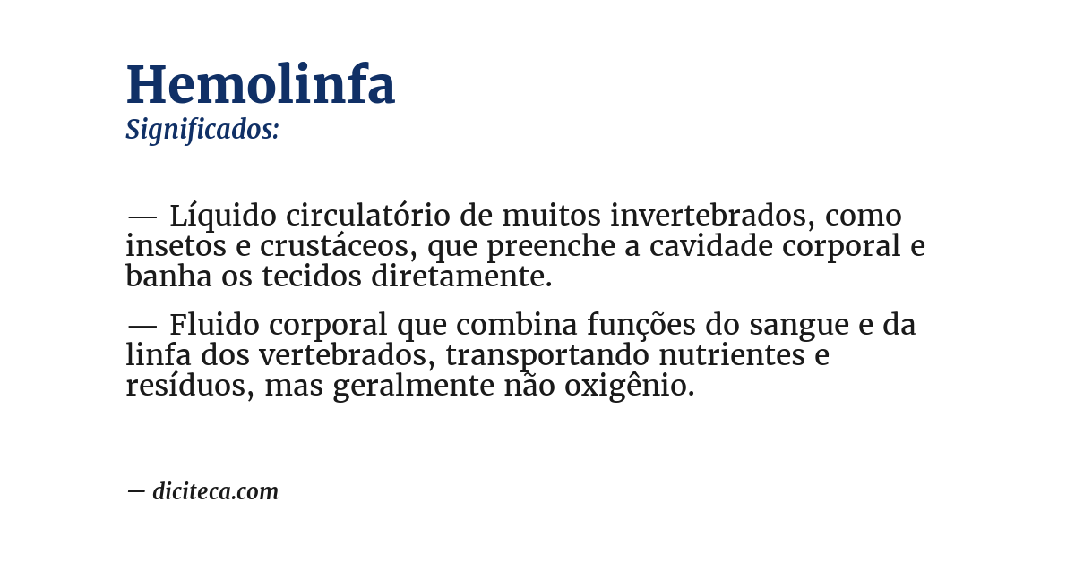 Significado de hemolinfa