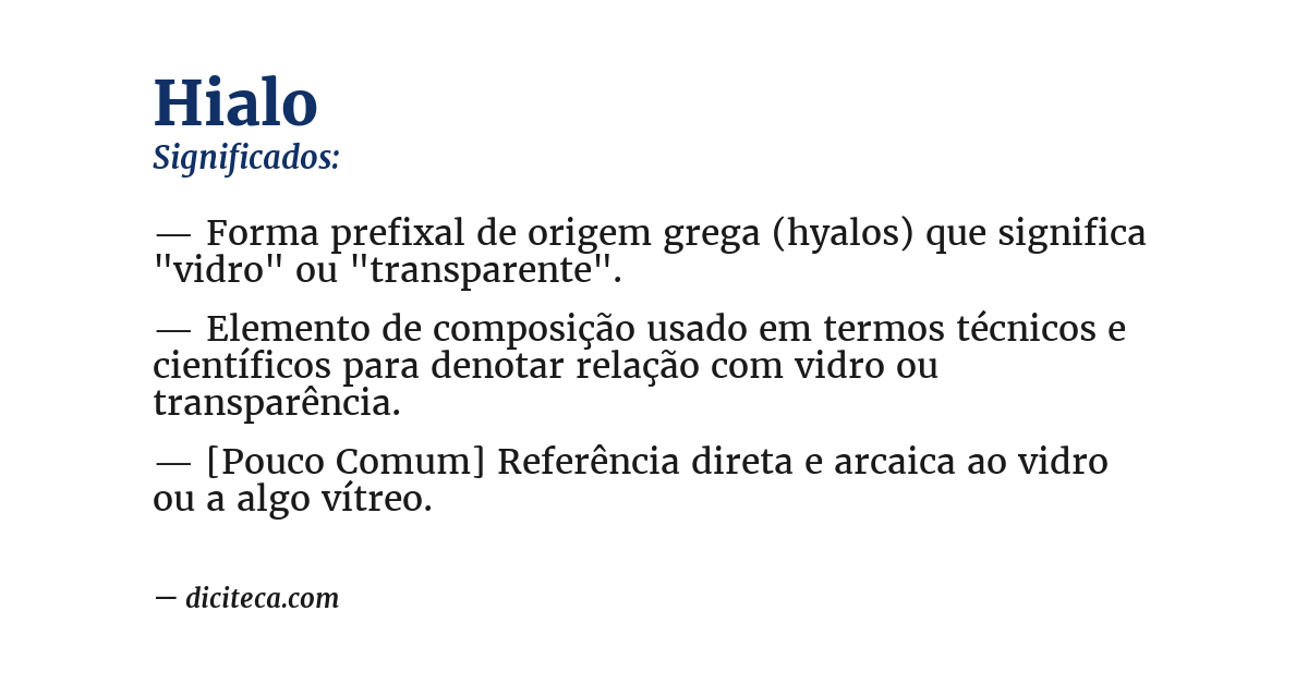 Significado de hialo