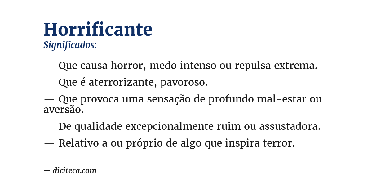 Significado de horrificante