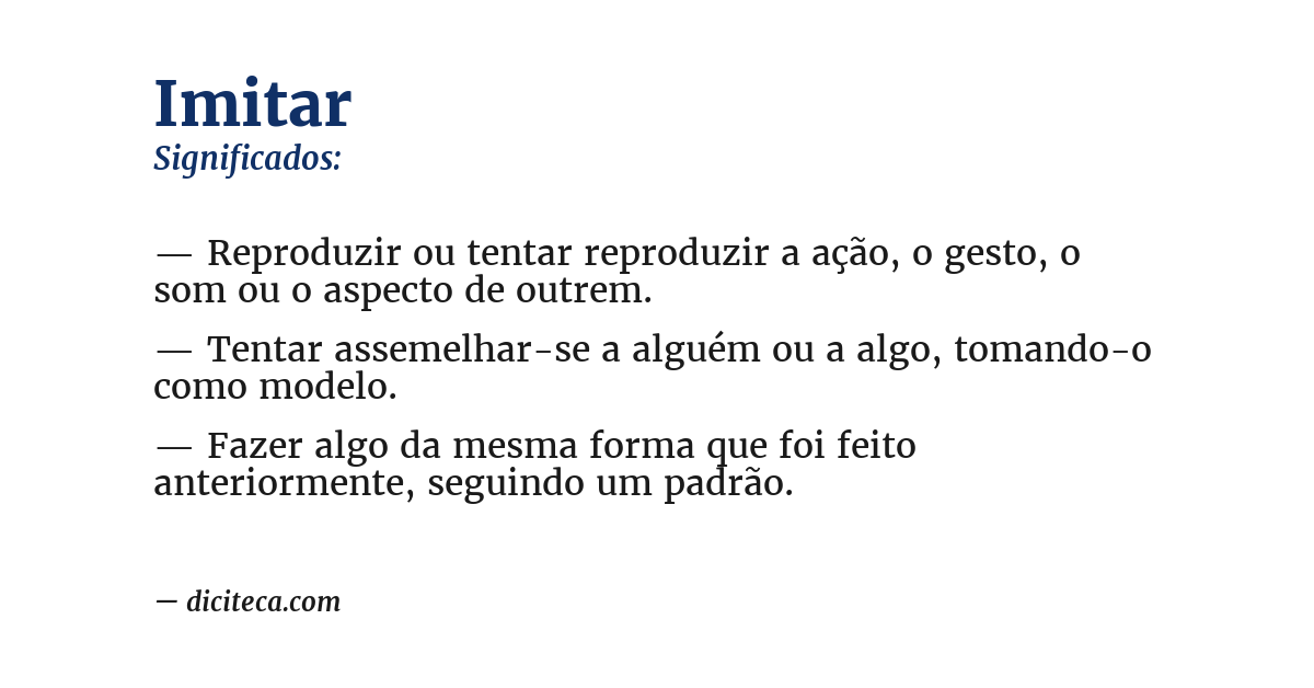 Significado de imitar