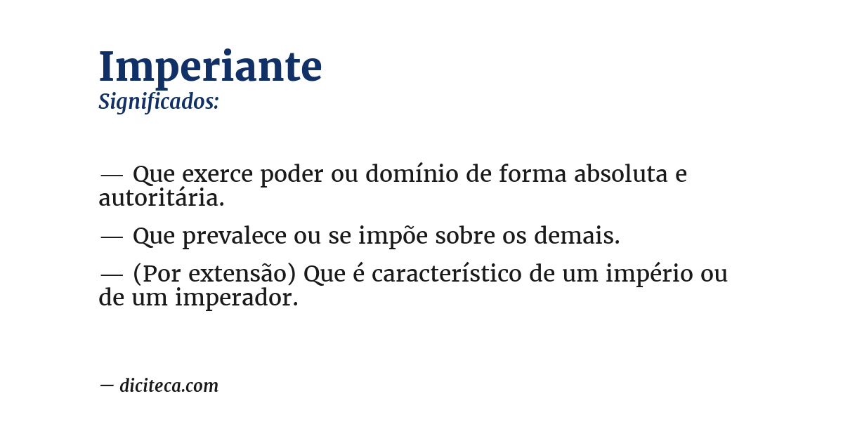 Significado de imperiante