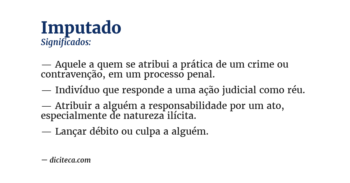 Significado de imputado