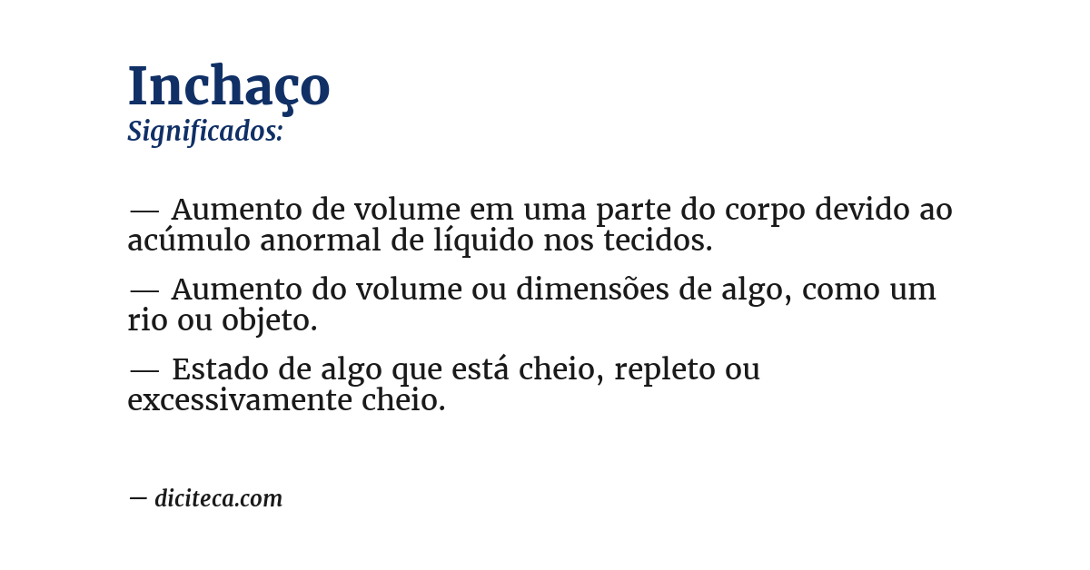 Significado de inchaço