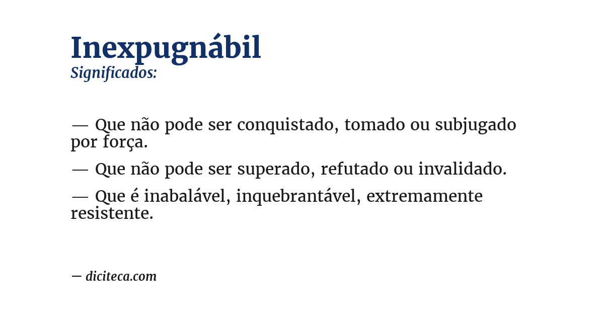 Significado de inexpugnábil