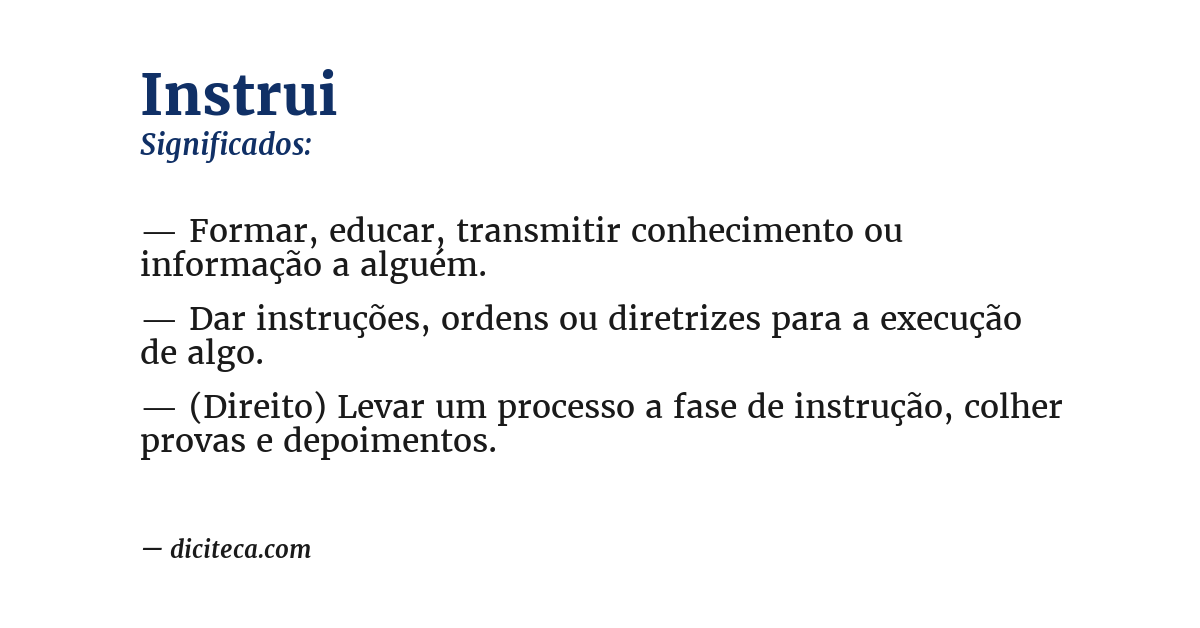 Significado de instrui