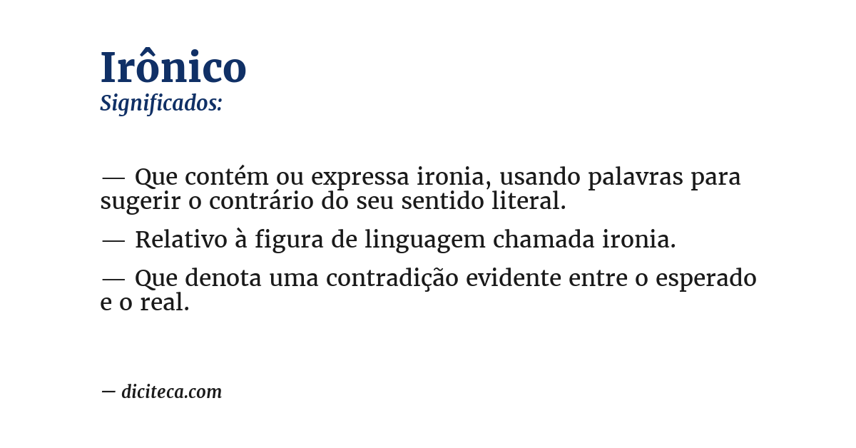 Significado de irônico