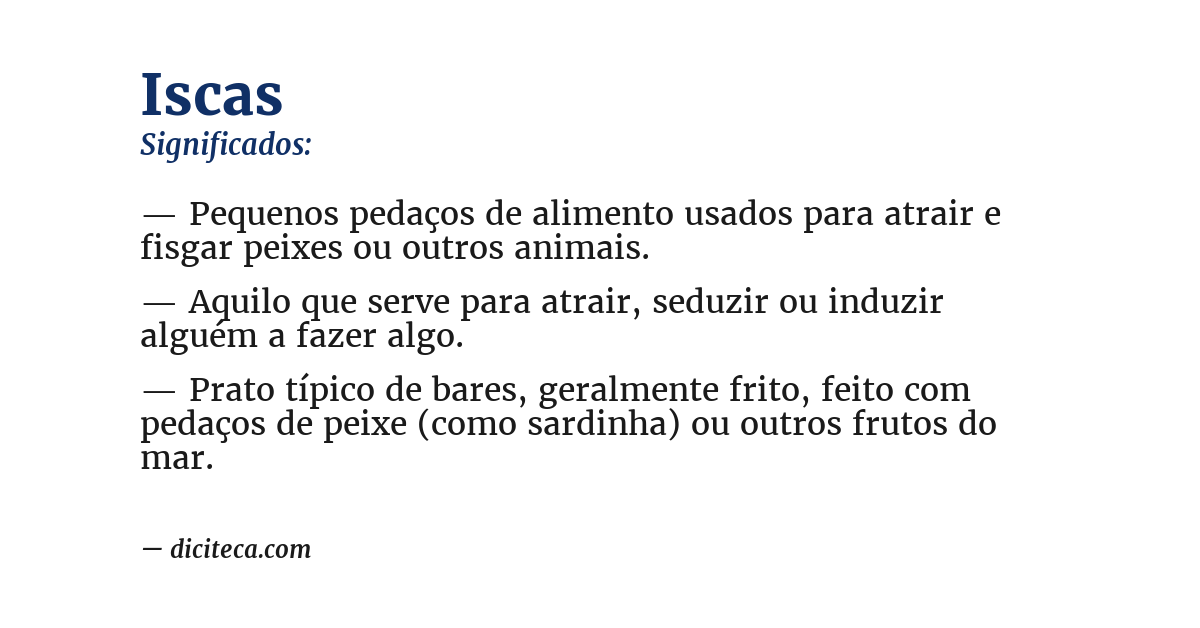 Significado de iscas
