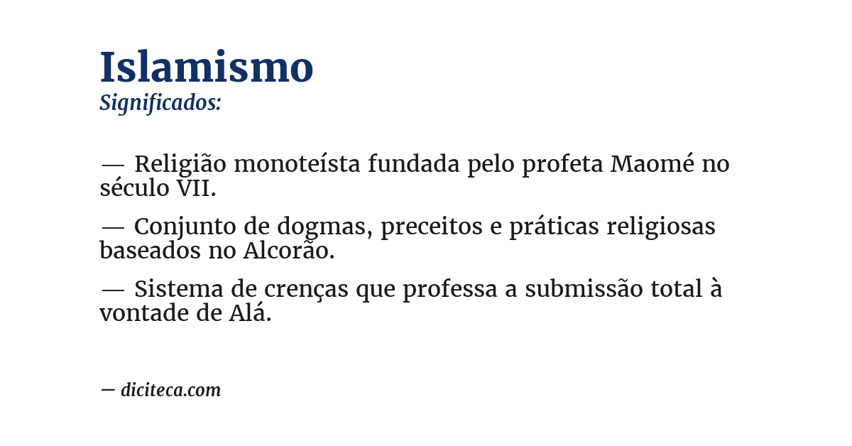 Significado de islamismo