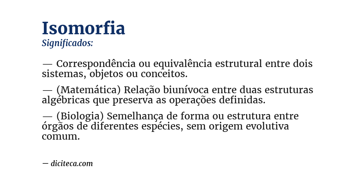 Significado de isomorfia