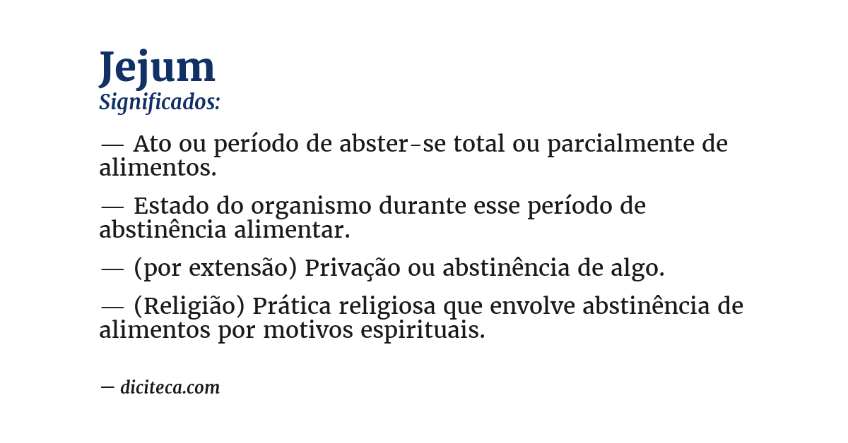 Significado de jejum