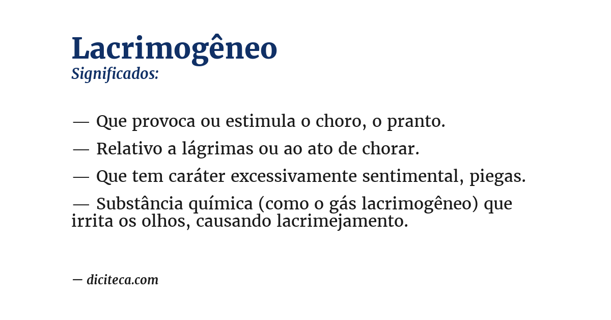 Significado de lacrimogêneo