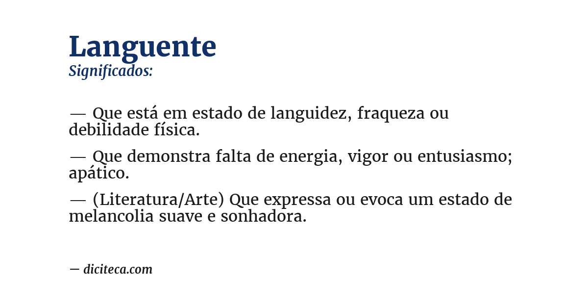 Significado de languente