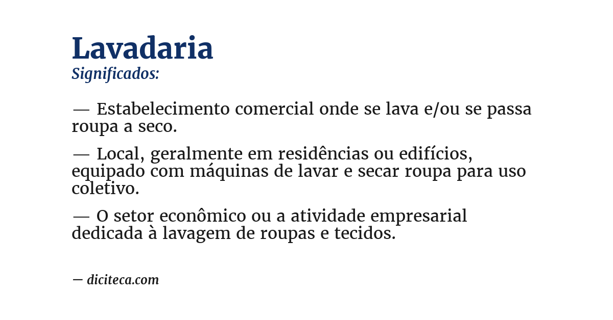 Significado de lavadaria