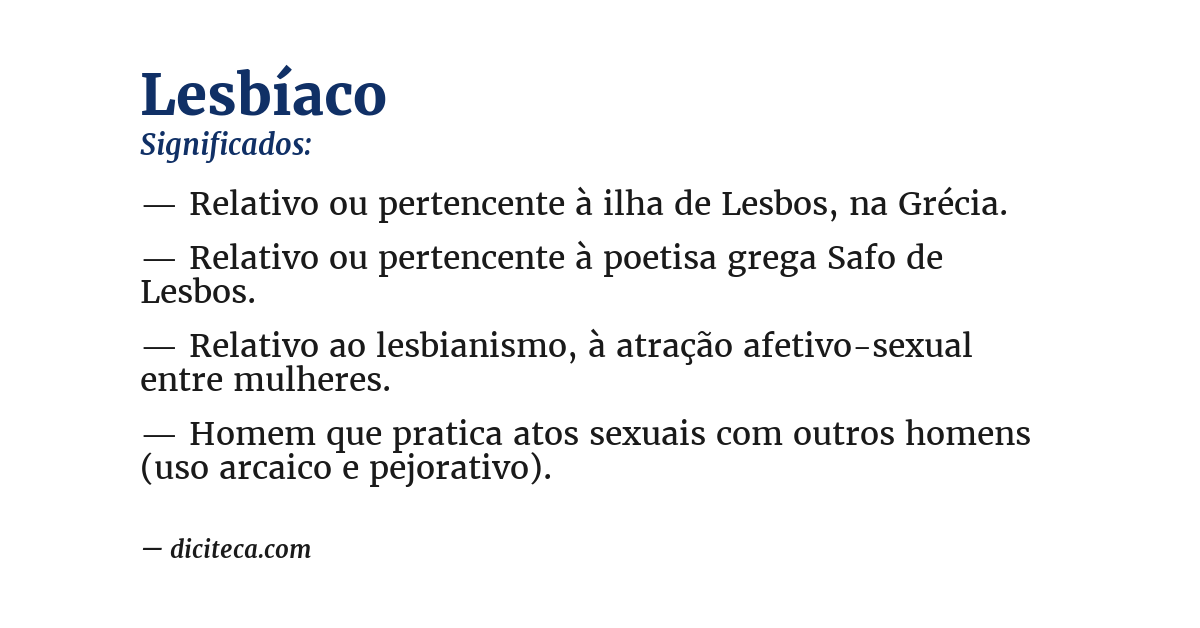 Significado de lesbíaco