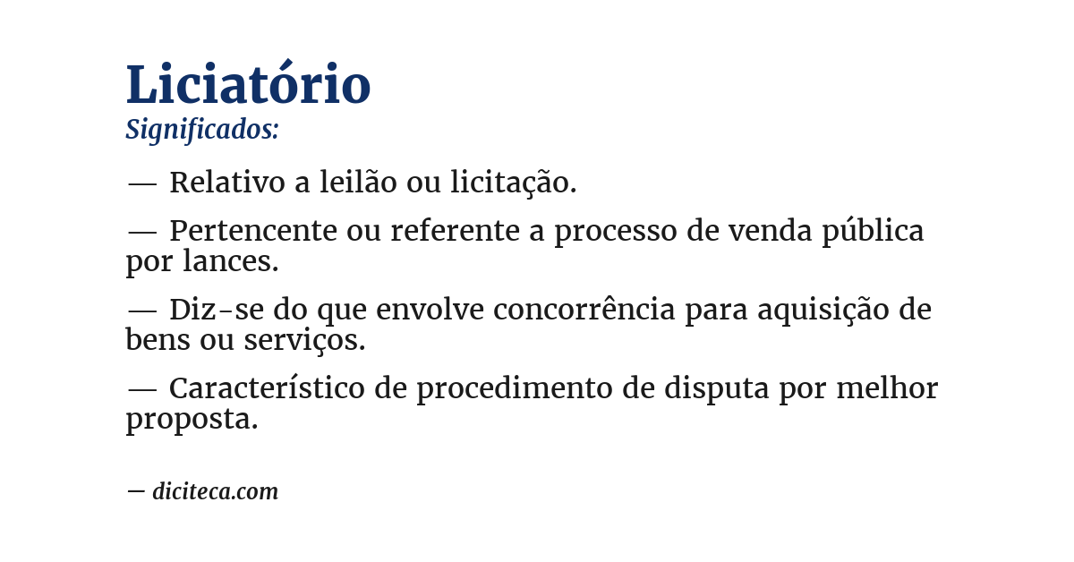 Significado de liciatório