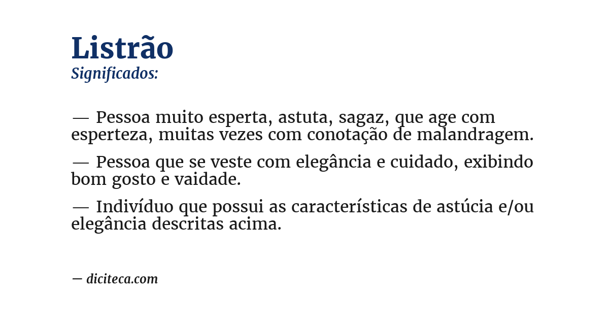 Significado de listrão