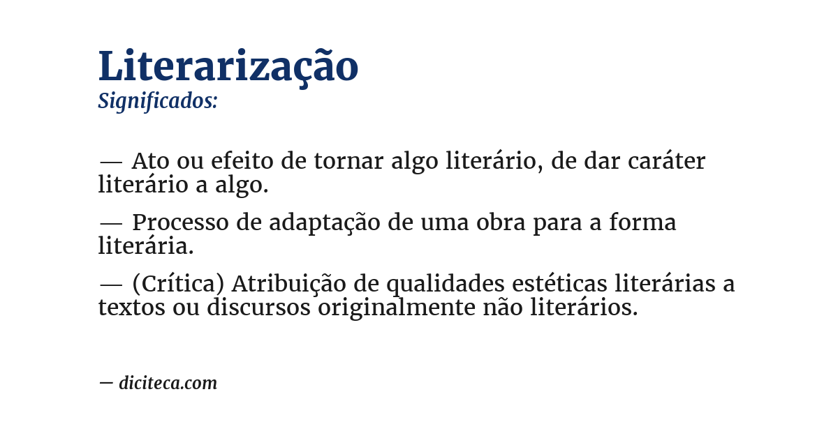 Significado de literarização