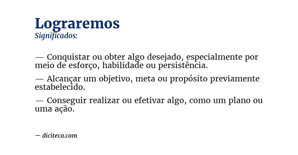 Significado de lograremos