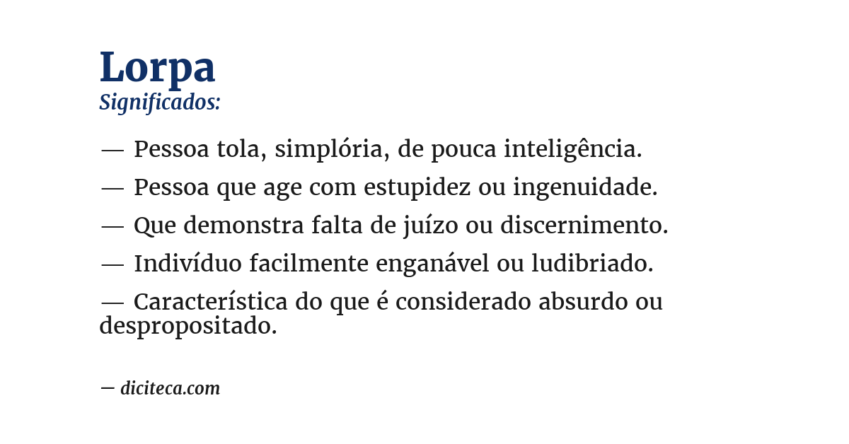Significado de lorpa
