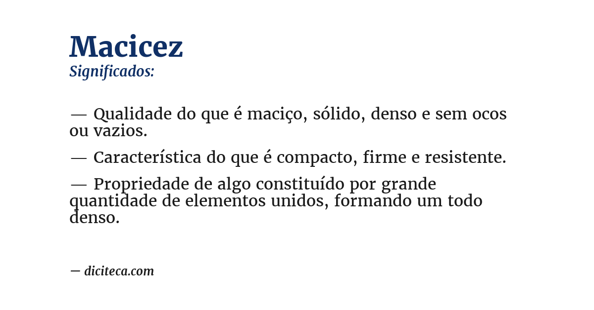 Significado de macicez
