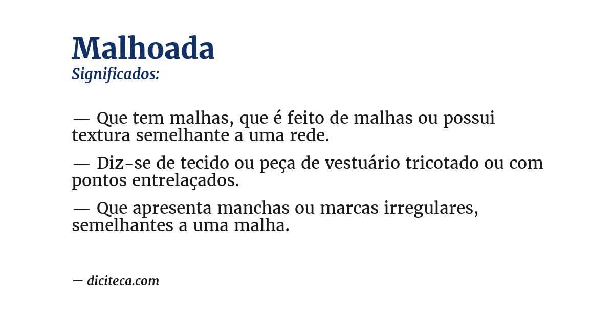 Significado de malhoada