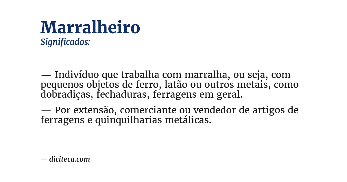 Significado de marralheiro
