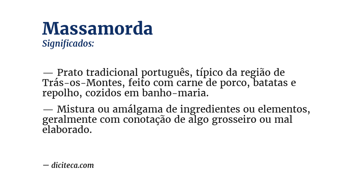Significado de massamorda