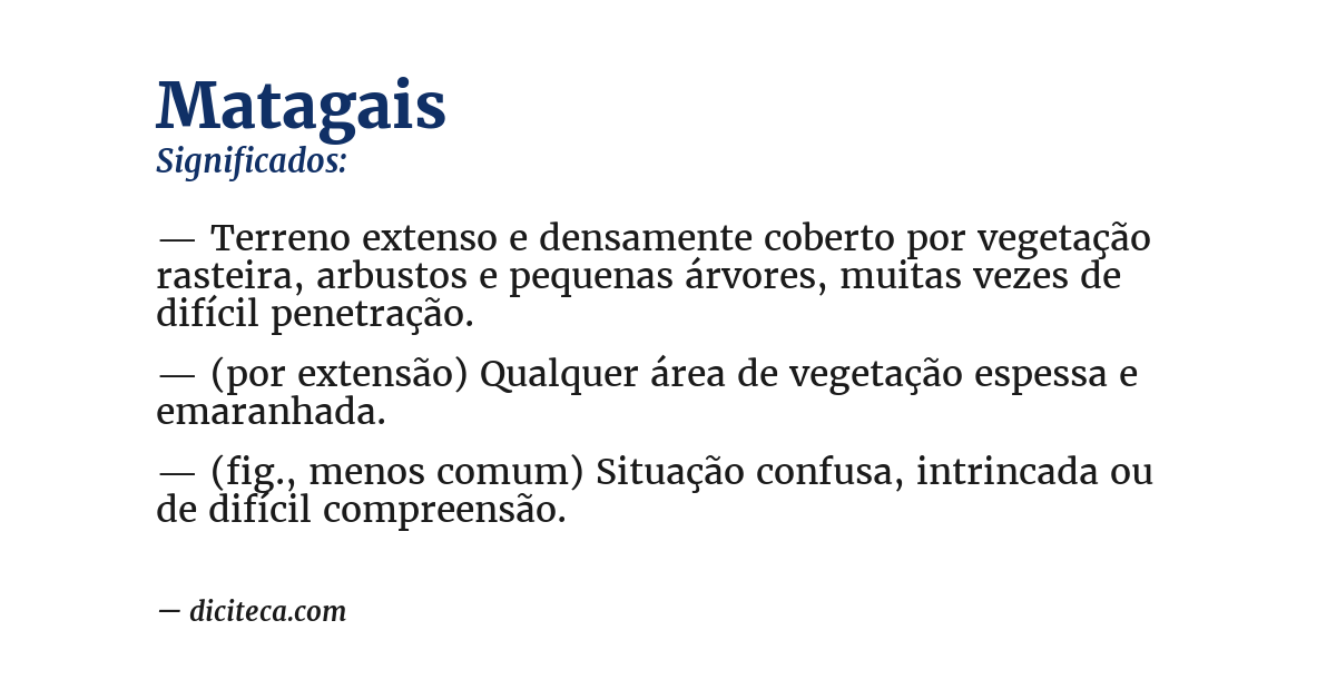 Significado de matagais