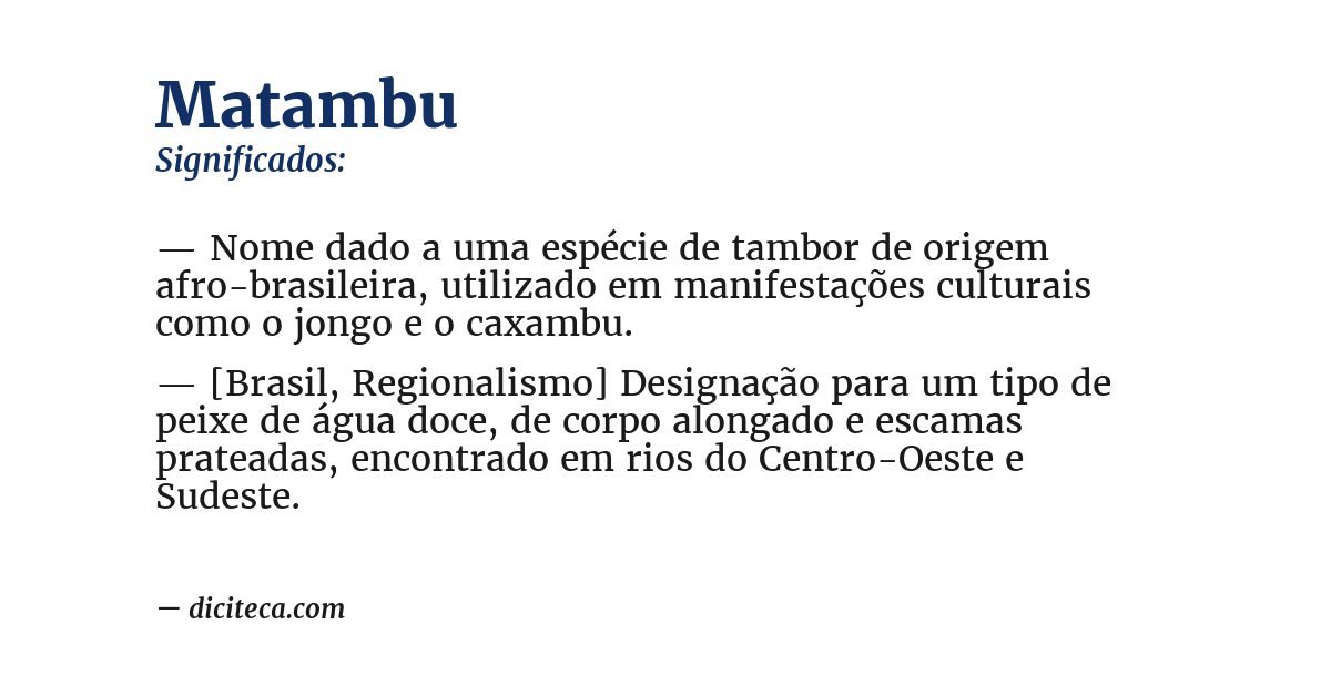 Significado de matambu