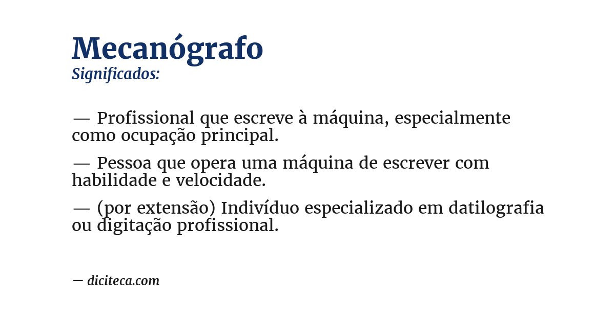 Significado de mecanógrafo