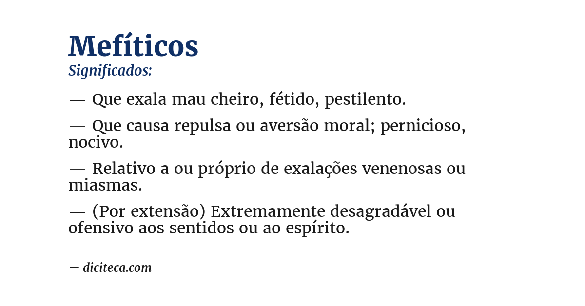 Significado de mefíticos