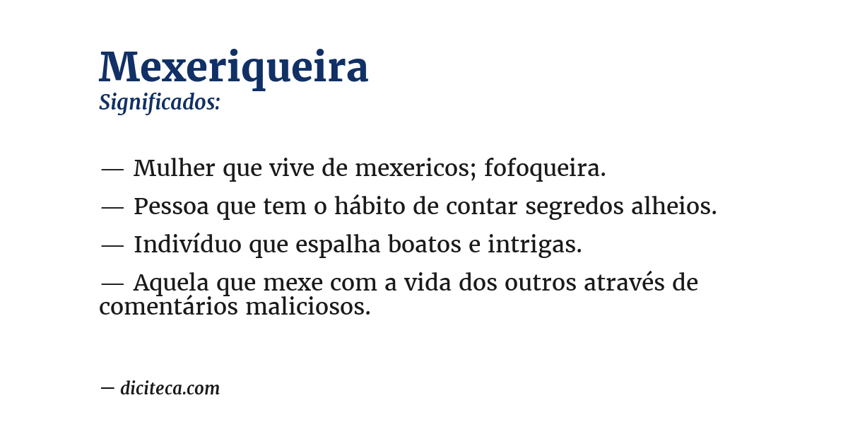 Significado de mexeriqueira