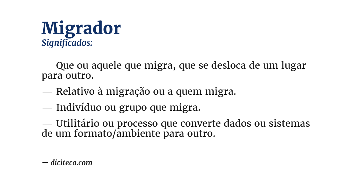 Significado de migrador