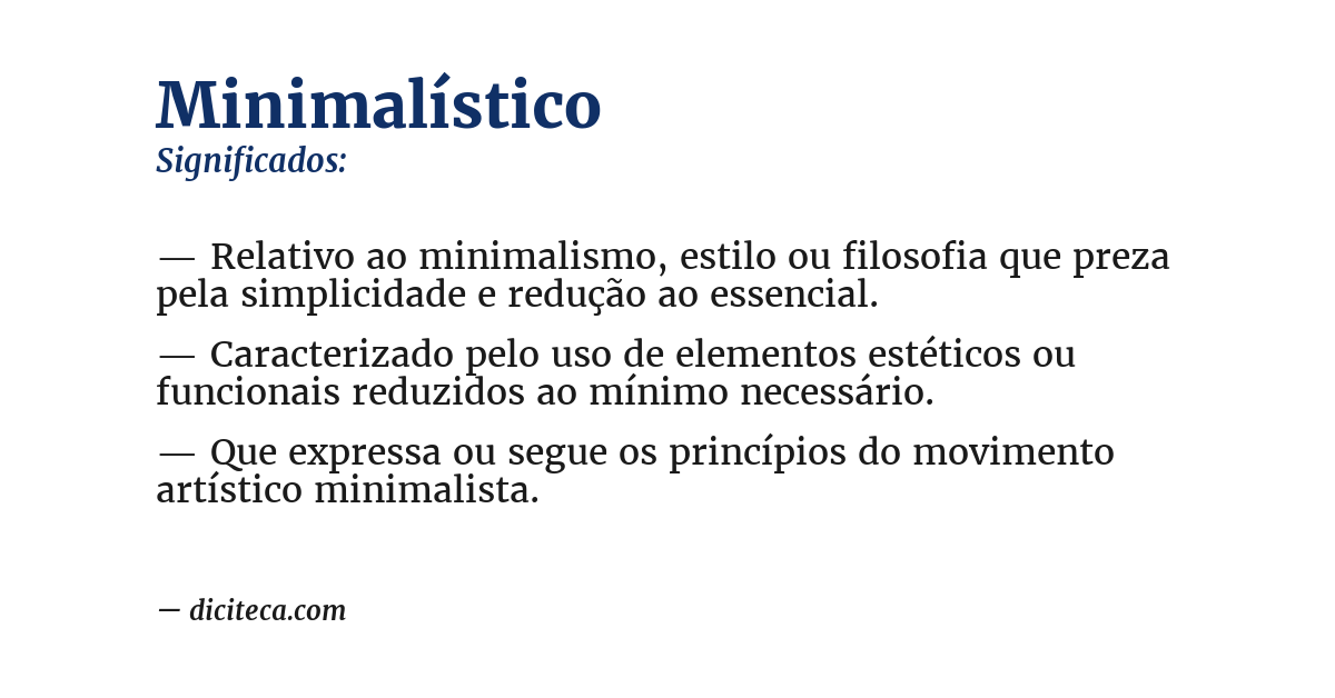Significado de minimalístico