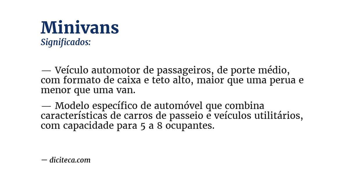 Significado de minivans