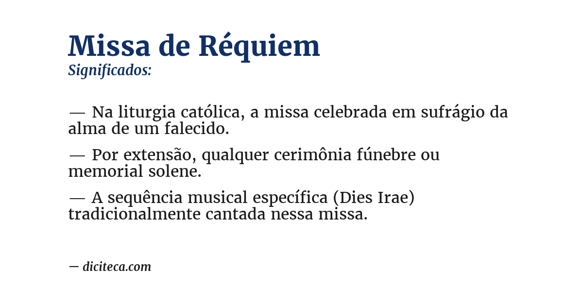 Significado de missa de réquiem