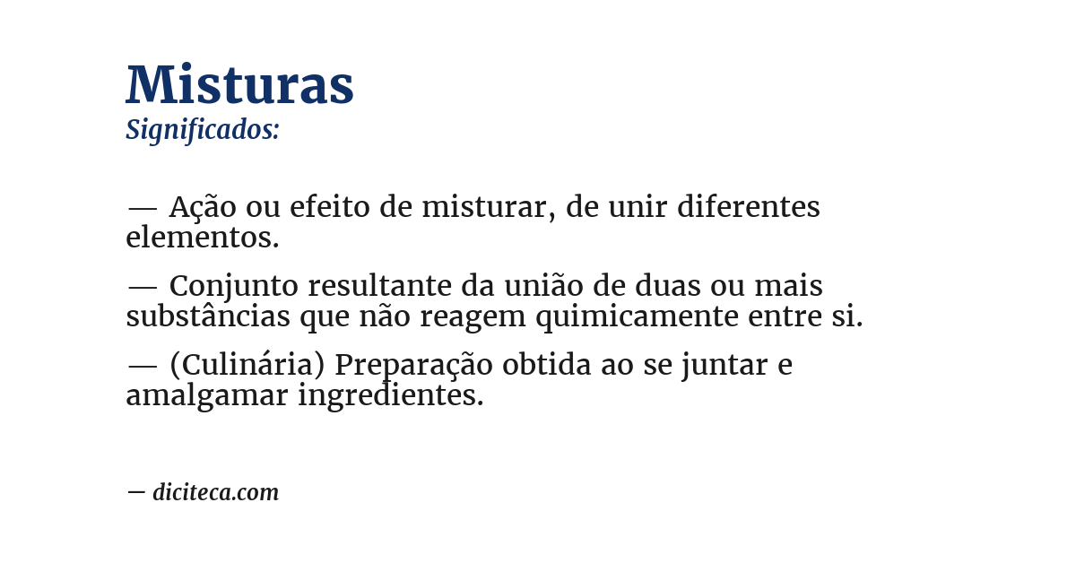 Significado de misturas